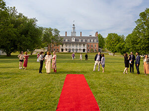 lawn with bennington college community members at commencement