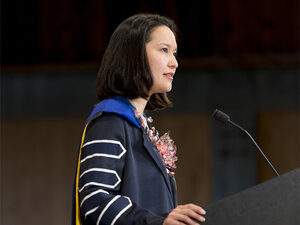 Bennington College President Mariko Silver at her inauguration.