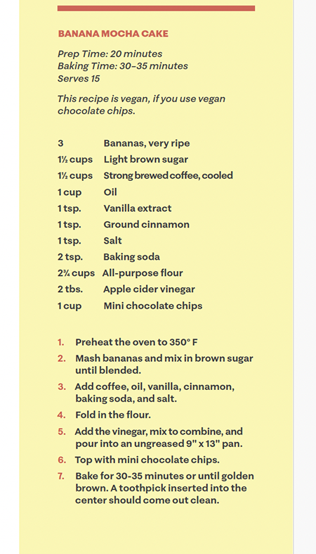 Banana Mocha Cake Recipe