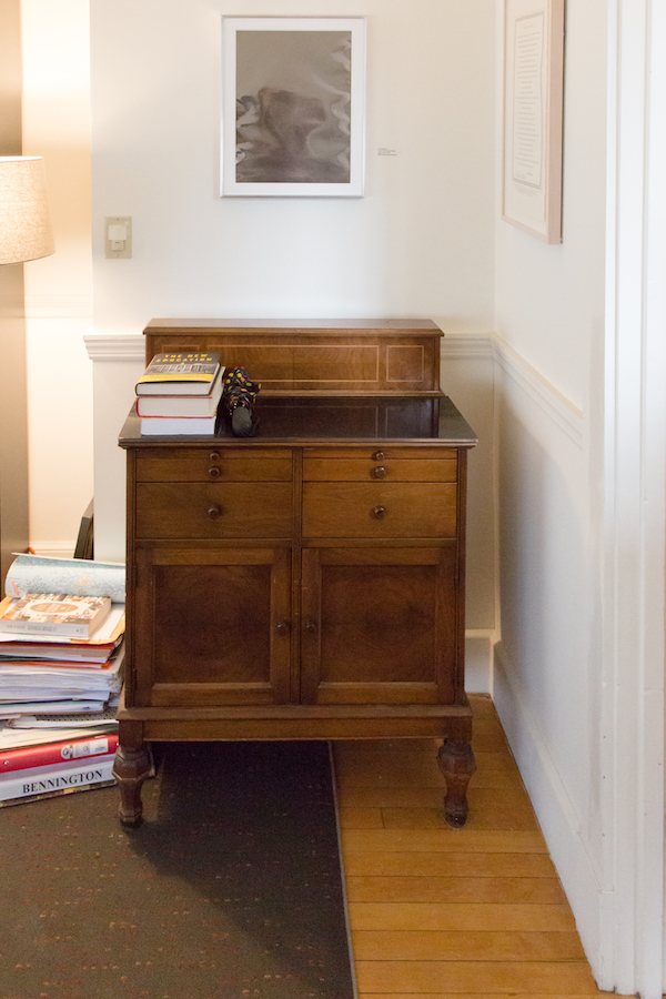 antique wooden medicine cabinet