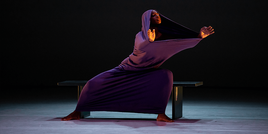 Leslie Andrea Williams in Martha Graham’s Lamentation; photo by Elyse Mertz.