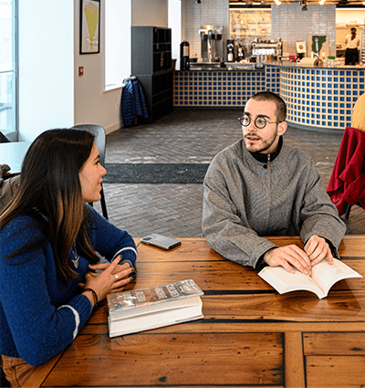 two friends share laughs and thoughts on books