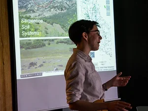 Student presenting mathematical model