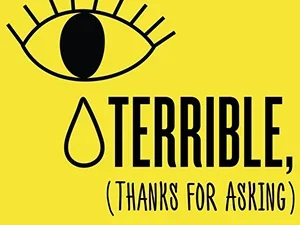 Podcast logo yellow with eye design 