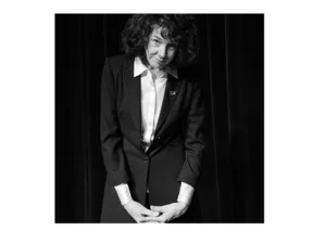 Black and white image of Mary Ruefle