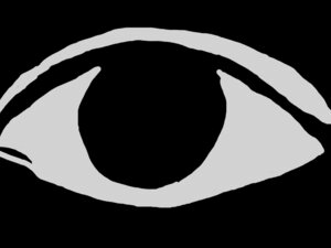 an eye with a black background