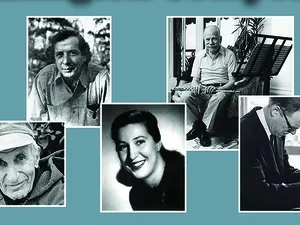 collage of photos of the composers listed in the description 