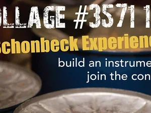 Collage #3571 ½: A Schonbeck Experience text over image of drums