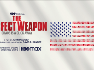 flyer for THE PERFECT WEAPON with an American flag