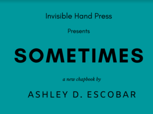 Flyer for Sometimes book launch