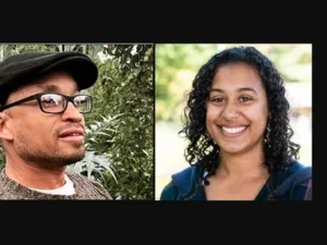 headshots of Amber Arnold & Jabari Saeed Jones