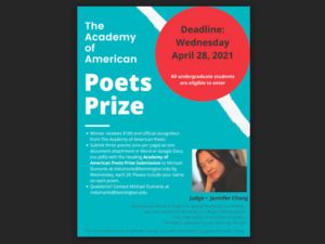 Deadline for 2021 Academy of American Poets Prize flyer