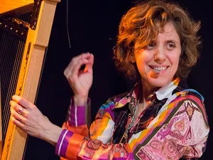 Zeena Parkins playing harp