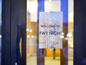 fwt night sign on glass door