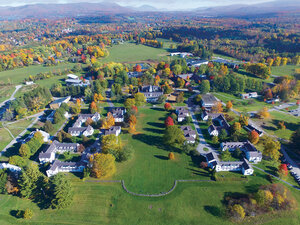 Aerial view of Bennington College campus