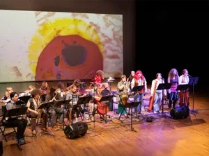 a student concert on stage