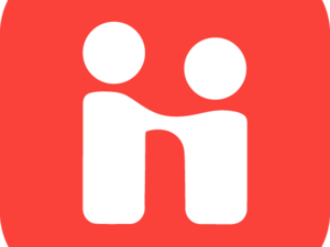 square red Handshake logo of two figures shaking hands