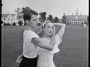 Martha Graham with Erick Hawkins at Bennington in 1941. Photo by Hans Knopf, Courtesy Jacob’s Pillow Archives.