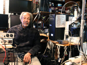 milford graves in an office/studio