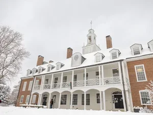 Image of snowy commons building