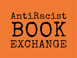 Image of Antiracist Book Exchange logo in orange