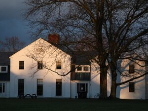 dusk view of canfield house