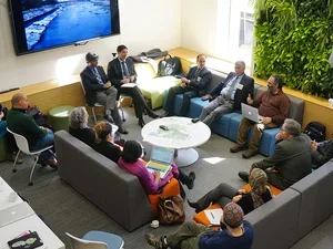 A meeting about the Kabul River Basin between experts from Afghanistan and Pakistan, who were brought together by CAPA at Bennington College and the Institute of Environmental Diplomacy and Security (IEDS) at the University of Vermont.