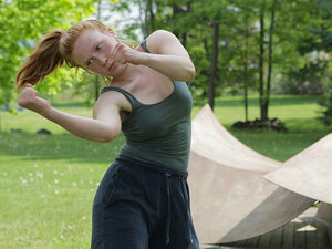 Chloë Engel dancing on VAPA lawn