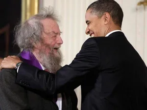 Donald Hall with President Barack Obama