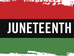 Image of Juneteenth on red black and green