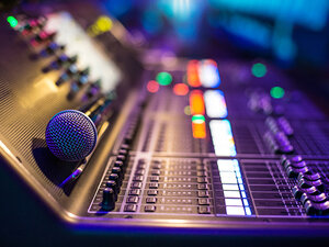 Sound mixing board and microphone