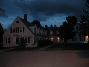 Stokes house at night