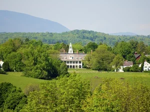 distance shot of the main campus building 