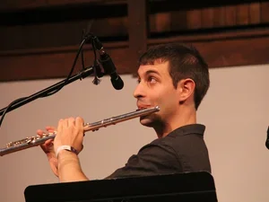 Julius Boxer-Cooper '26 playing the flute
