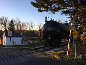 oil tankers parked on train tracks in north bennington 