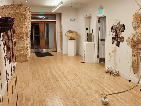 Image of student basket weaving