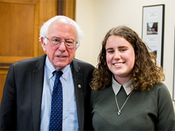 Senator Bernie Sanders and Elizabeth Fox