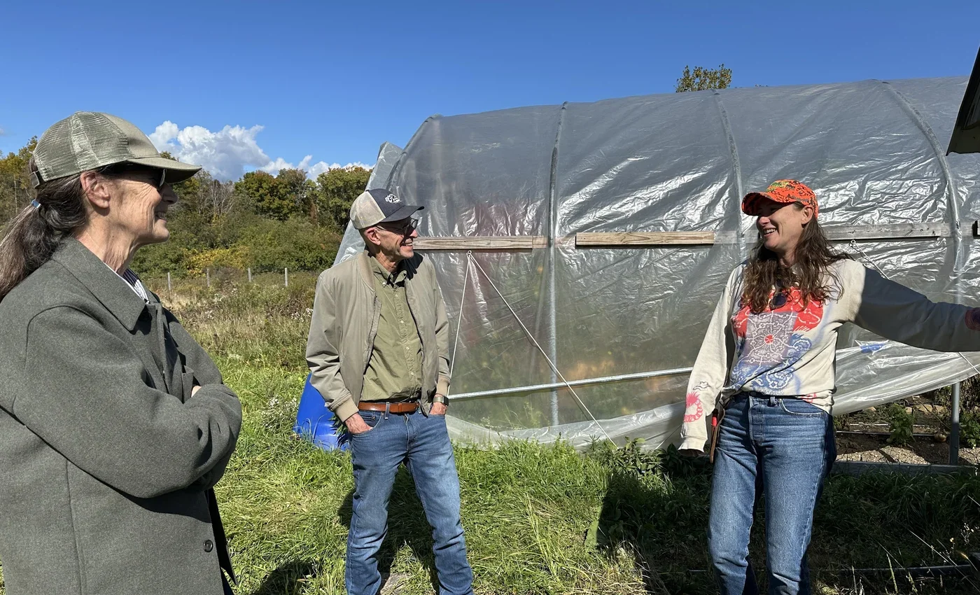 Image of Michael Pollan at Purple Carrot Farm