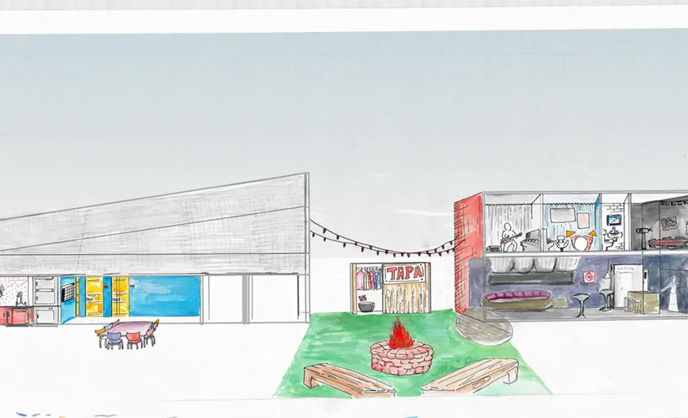 East West through courtyard