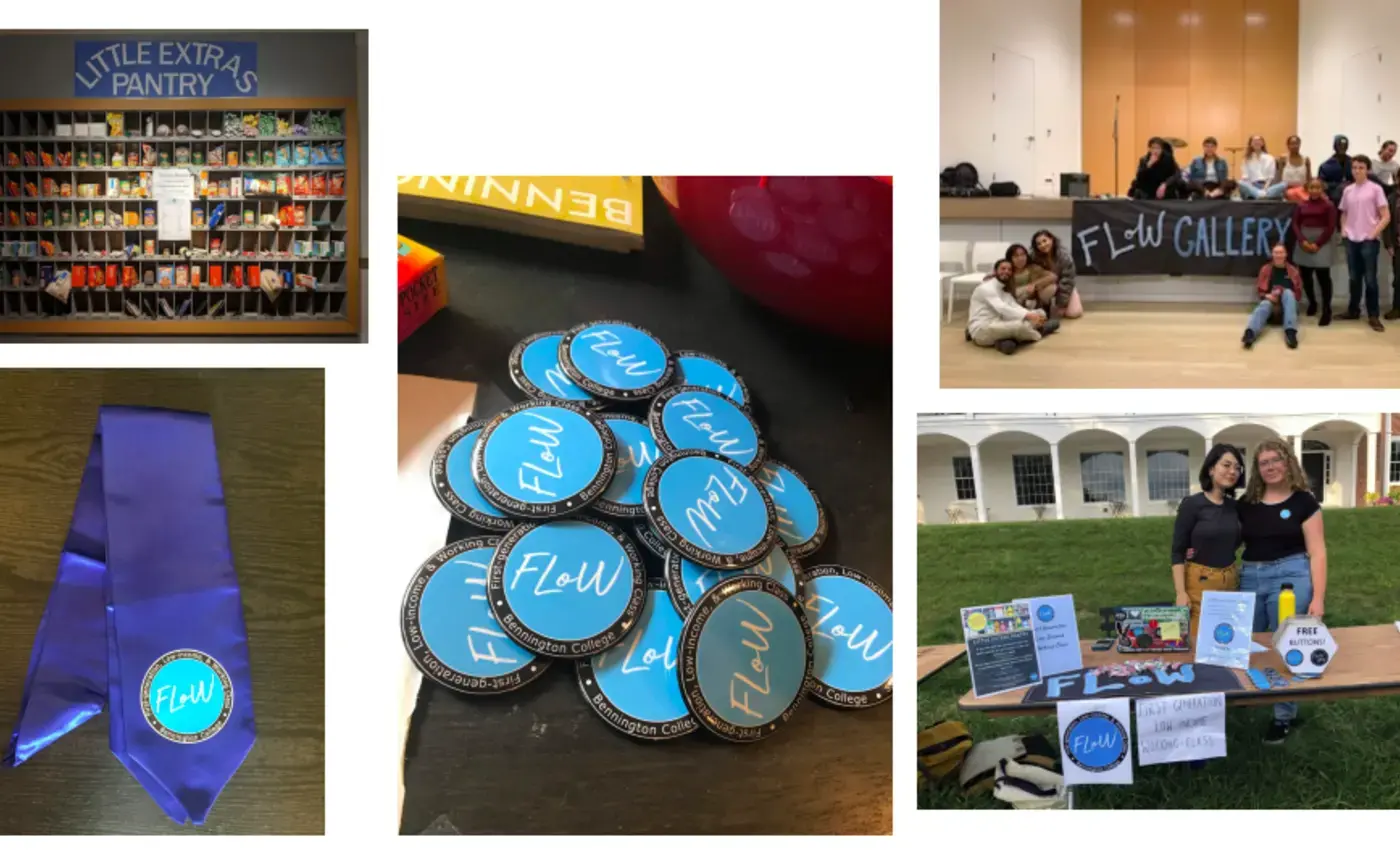 photos of flow work -- the pantry, buttons, and tabling 