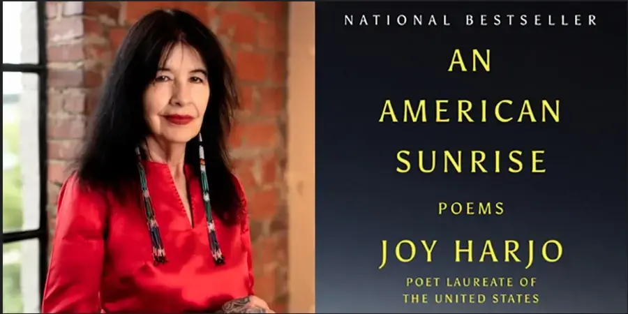 poster featuring woman in read shirt against a brick wall