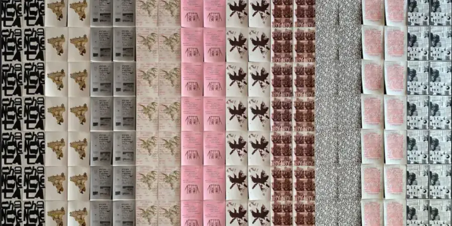 A wall full of posters