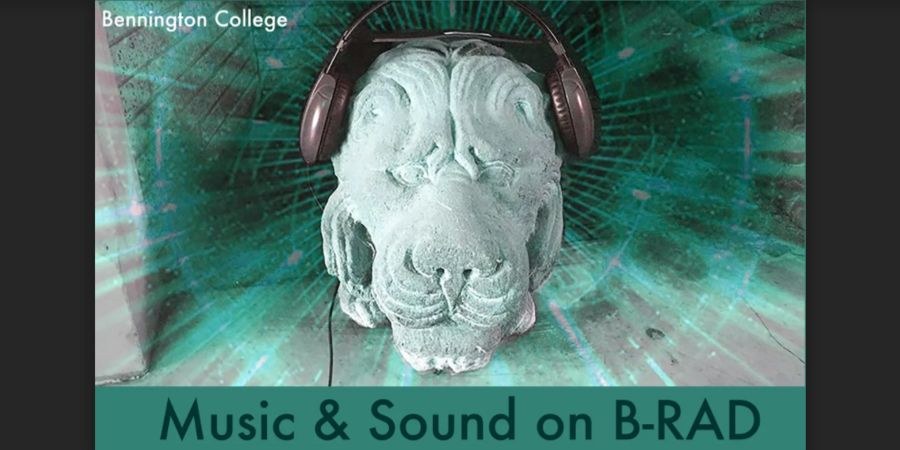 Lion with headphones in green tones