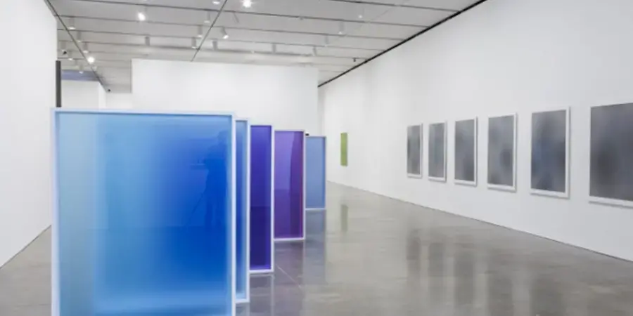 Image of Liz Deschenes' photograms at the Institute of Contemporary Art in Boston