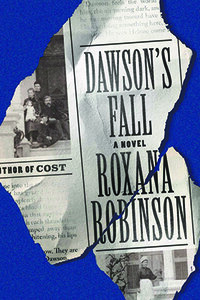 blue background overlaid by a torn newspaper that says Dawson's Fall