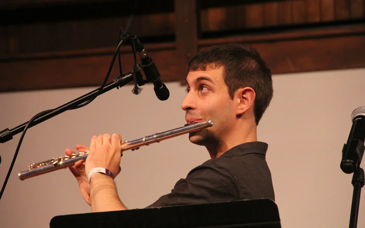 Julius Boxer-Cooper '26 playing the flute