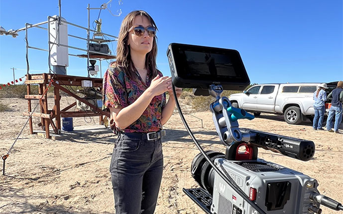 Science Journalist Kate Furby, PhD, at a shoot in California in 2023
