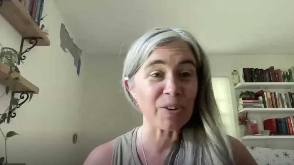 Still of Jenny Crowell moderator for event