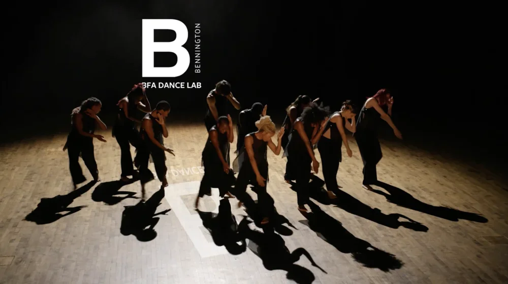 BFA dance lab students during a choreographed performance