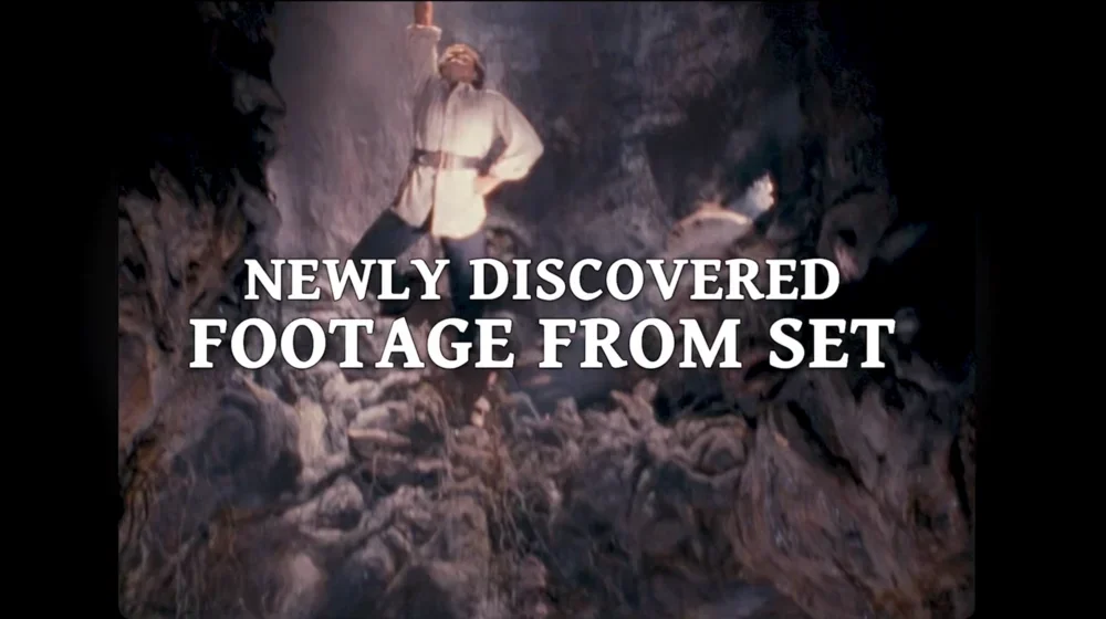 Hook with "Newly discovered footage from set" overlay